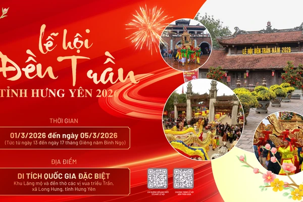 Lễ hội đền Trần năm 2026 được tổ chức với quy mô cấp tỉnh trong 5 ngày, từ ngày 1 đến 5/3.
