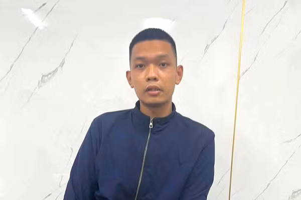 Nghi phạm Kiều Ngọc Anh tại cơ quan công an.