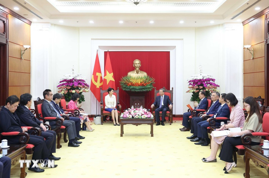 Tổng Bí thư Tô Lâm tiếp Đoàn đại biểu Liên minh Nghị sỹ hữu nghị Nhật Bản-Việt Nam. (Ảnh: Thống Nhất/TTXVN). tong-bi-thu-to-lam-tiep-doan-dai-bieu-lien-minh-nghi-si-huu-nghi-nhat-ban-viet-nam-obuchi-yuko-7.jpg