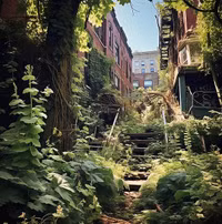 AI vẽ các thành phố tấp nập nếu bị bỏ hoang sau 100 năm 