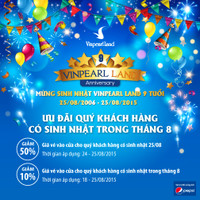Tưng bừng sinh nhật VinPearl Land 9 tuổi ảnh 1 Tưng bừng sinh nhật VinPearl Land 9 tuổi ảnh 1