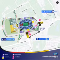 Sân vận động Olympic Berlin trước giờ khai màn trận Tây Ban Nha-Croatia