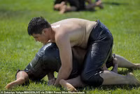 Chùm ảnh đô vật Thổ Nhĩ Kỳ bôi dầu oliu thi đấu