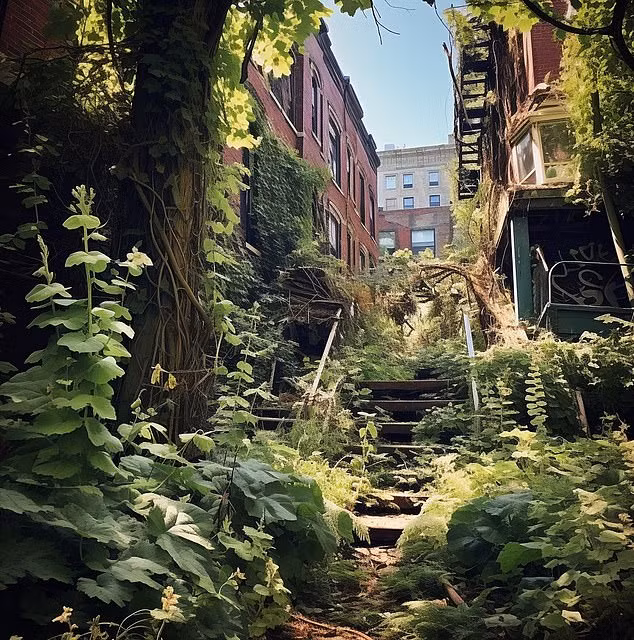 Khi vắng bóng sự hiện diện của con người, Boston đã trở thành thiên đường yên tĩnh, nơi lịch sử và thiên nhiên hòa quyện vào nhau. AI vẽ các thành phố tấp nập nếu bị bỏ hoang sau 100 năm