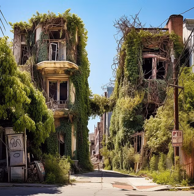 Khi vắng bóng con người, thành phố Los Angeles trở thành nơi trú ẩn cho cây cối, là sự hồi sinh của thiên nhiên AI vẽ các thành phố tấp nập nếu bị bỏ hoang sau 100 năm