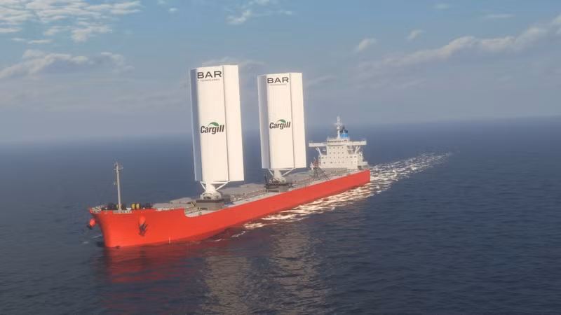 Công ty BAR Technologies tại Anh đã thiết kế những cánh buồm cứng cao 46m, giúp tăng hiệu quả sử dụng nhiên liệu của con tàu nhiều hơn hơn 25%. Chùm ảnh cách mạng hóa ngành vận tải biển nhờ gió và mặt trời