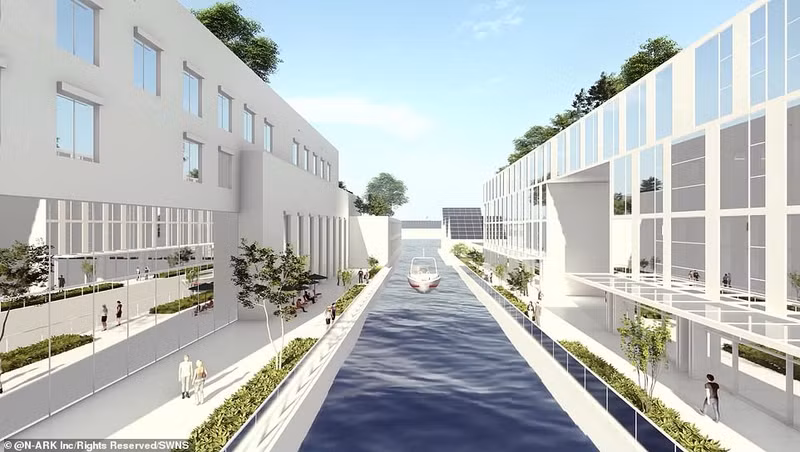 Theo các nhà thiết kế, khung bên ngoài của thành phố Dogen có hình dạng giống như thân một con tàu, giúp nó hoạt động như một lớp bảo vệ chống lại sóng thần. Chùm ảnh dự án thành phố nổi chống chọi với sóng thần ở Nhật