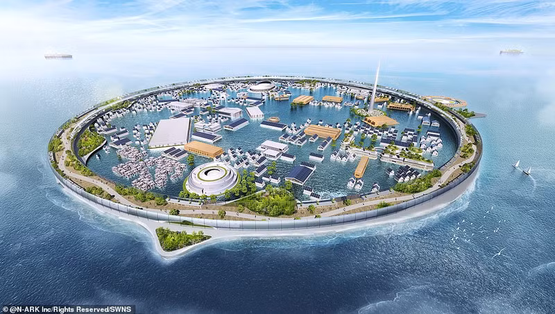 Thời gian hoàn thành dự án là năm 2030. Tuy nhiên, các nhà thiết kế vẫn chưa tiết lộ bất kỳ thông tin nào về ngân sách hoặc địa điểm đề xuất của dự án. Chùm ảnh dự án thành phố nổi chống chọi với sóng thần ở Nhật