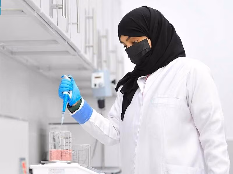 Nhà máy trên hiện sản xuất 7 sản phẩm, bao gồm sữa dưỡng thể và nước xịt phòng, sử dụng thiết bị hiện đại và các biện pháp kiểm soát chất lượng nghiêm ngặt. Chùm ảnh phụ nữ Taif biến hoa hồng thành vàng