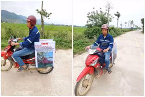 Anh Trường và chiếc xe máy rong ruổi tìm mẹ hơn 1 tháng nay.