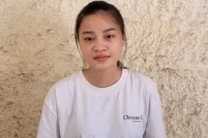 Lê Thị Nguyệt tại cơ quan điều tra.