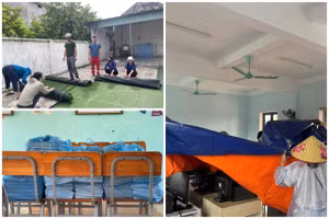 Các trường học ở Hà Tĩnh khẩn trương thực hiện các biện pháp bảo đảm tài sản, ứng phó với bão Bualoi.