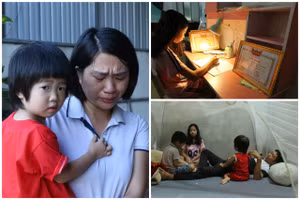 Những đứa trẻ con anh Huấn - chị Thanh đang có nguy cơ phải nghỉ học.