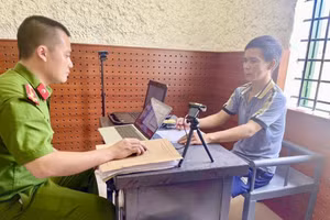 Công an làm việc với Nguyễn Khắc Giang.