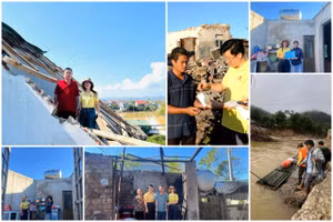 Cán bộ, nhân viên Vingroup đã trực tiếp đến hỗ trợ những gia đình bị ảnh hưởng bởi bão Bualoi.