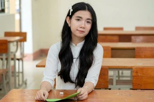Nữ sinh Trần Bảo Ngọc. (Ảnh: B.H)