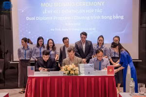 Đại diện các đơn vị thực hiện ký kết hợp tác.