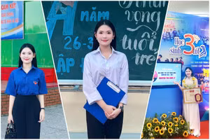 Nữ sinh Nguyễn Thị Cẩm Ly có khuôn mặt khả ái, học tập xuất sắc và nhiệt huyết trong công tác Đoàn.
