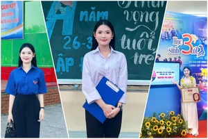 Nữ sinh Nguyễn Thị Cẩm Ly có khuôn mặt khả ái, học tập xuất sắc và nhiệt huyết trong công tác Đoàn.