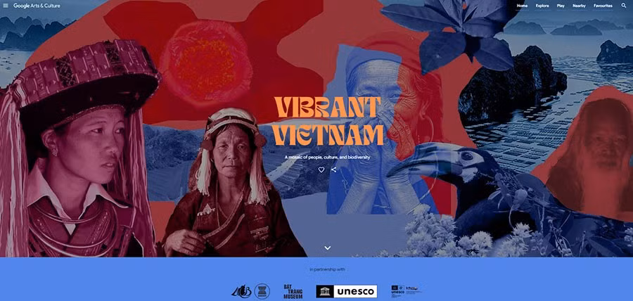 Giao diện triển lãm "Vibrant Vietnam" trên nền tảng trực tuyến Google Arts & Culture.