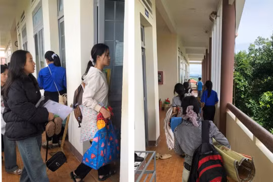 Học sinh các xã vùng sâu Yang Mao, Cư Pui tập trung tại điểm lưu trú.