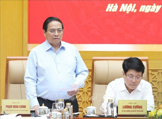 Thủ tướng Phạm Minh Chính phát biểu. (Ảnh: Thống Nhất/TTXVN) Thủ tướng Phạm Minh Chính phát biểu. (Ảnh: Thống Nhất/TTXVN)