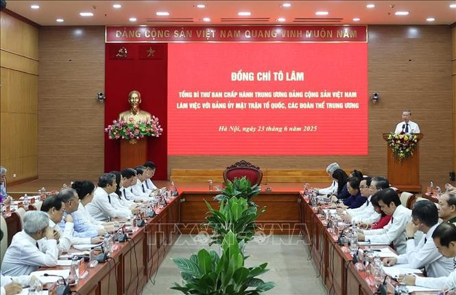 Tổng Bí thư Tô Lâm phát biểu. (Ảnh: Thống Nhất/TTXVN)