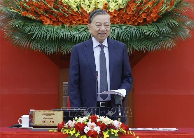 Tổng Bí thư Tô Lâm phát biểu chỉ đạo. Ảnh: Thống Nhất/TTXVN