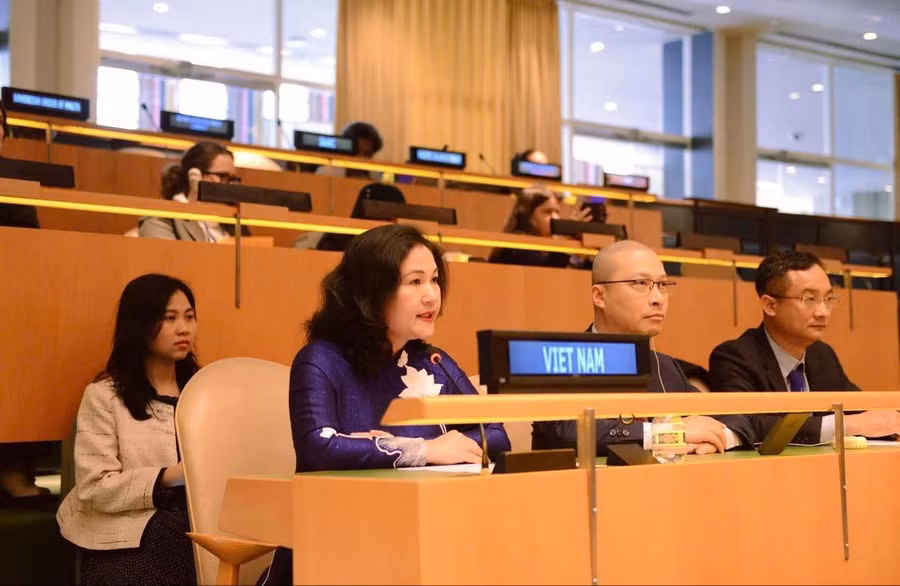 Thứ trưởng Bộ Nội vụ Nguyễn Thị Hà tại sự kiện CSW70 (Ảnh: Anh Phạm).