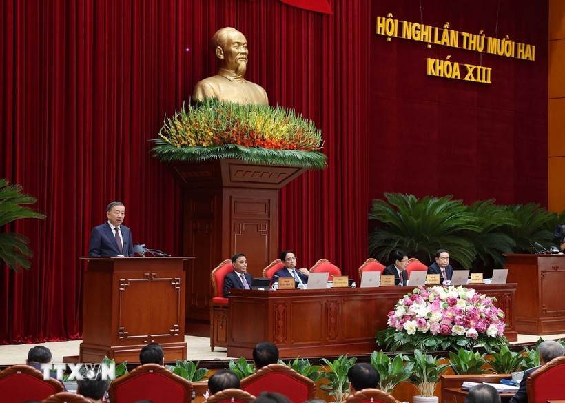 Tổng Bí thư Tô Lâm phát biểu khai mạc. (Ảnh: Thống Nhất/TTXVN)