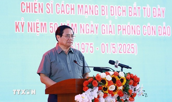 Thủ tướng Phạm Minh Chính phát biểu, tri ân chiến sỹ cách mạng bị địch bắt, tù đày. (Ảnh: Dương Giang/TTXVN). Thủ tướng Phạm Minh Chính phát biểu, tri ân chiến sỹ cách mạng bị địch bắt, tù đày. (Ảnh: Dương Giang/TTXVN).
