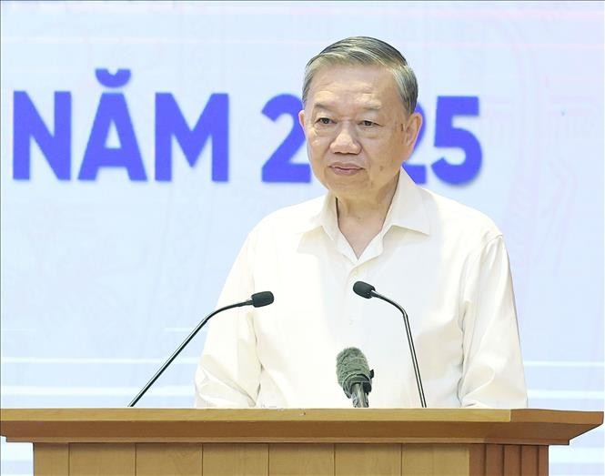 Tổng Bí thư Tô Lâm, Trưởng Ban Chỉ đạo Trung ương phát biểu khai mạc. (Ảnh: Thống Nhất/TTXVN)