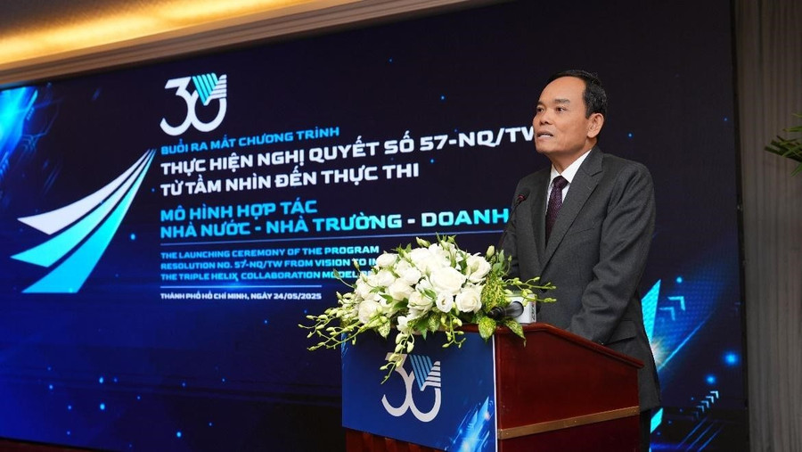 Ông Trần Lưu Quang - Bí thư Trung ương Đảng, Trưởng Ban Chính sách, Chiến lược Trung ương nhấn mạnh vai trò của các đơn vị tham gia mô hình liên kết “3 nhà”. 280.jpg