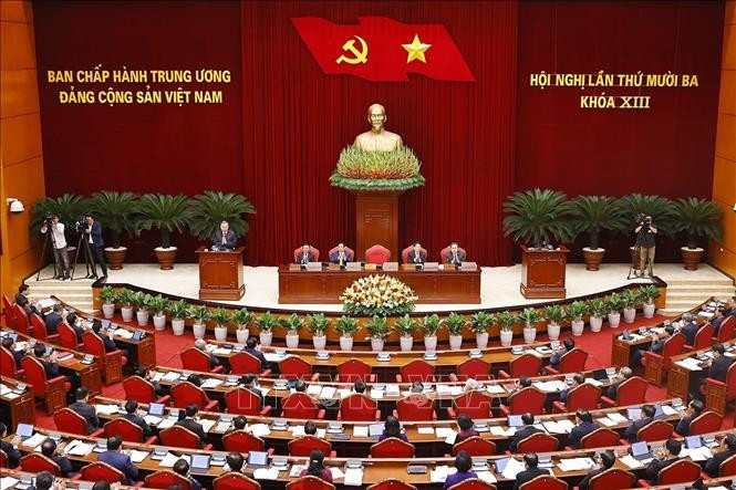 Phiên khai mạc Hội nghị lần thứ mười ba, Ban Chấp hành Trung ương Đảng khoá XIII. Ảnh: Doãn Tấn/TTXVN Phiên khai mạc Hội nghị lần thứ mười ba, Ban Chấp hành Trung ương Đảng khoá XIII. Ảnh: Doãn Tấn/TTXVN
