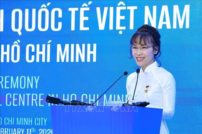 Bà Nguyễn Thị Phương Thảo, Chủ tịch Hội đồng quản trị Tập đoàn Sovico phát biểu. Ảnh: Dương Giang/TTXVN