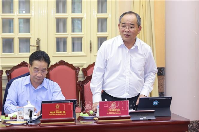 Chủ nhiệm Văn phòng Chủ tịch nước Lê Khánh Hải phát biểu. Ảnh: Lâm Khánh/TTXVN