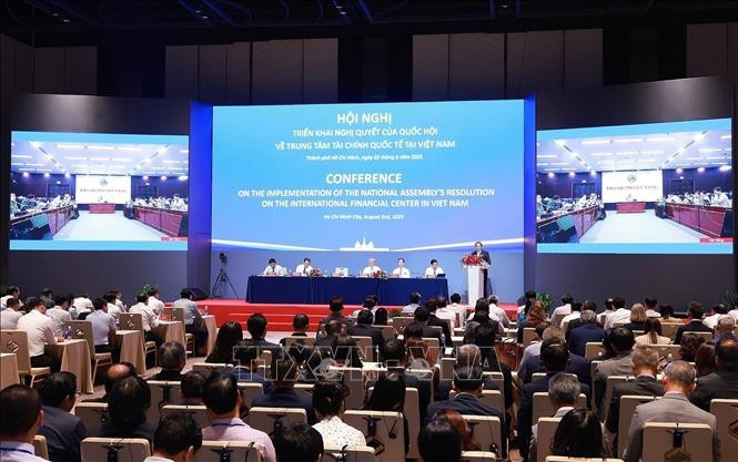 Hội nghị quán triệt, triển khai Nghị quyết của Quốc hội về Trung tâm tài chính quốc tế tại Việt Nam. Ảnh: Dương Giang/TTXVN Hội nghị quán triệt, triển khai Nghị quyết của Quốc hội về Trung tâm tài chính quốc tế tại Việt Nam. Ảnh: Dương Giang/TTXVN