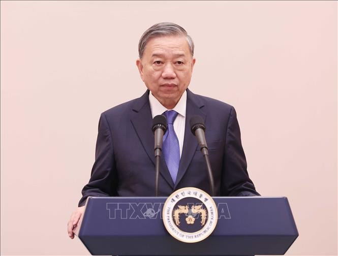 Tổng Bí thư Tô Lâm phát biểu. Ảnh: Thống Nhất/TTXVN Tổng Bí thư Tô Lâm phát biểu. Ảnh: Thống Nhất/TTXVN