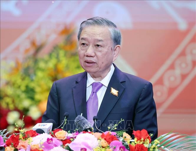 Tổng Bí thư Tô Lâm phát biểu tại Lễ kỷ niệm 80 năm thành lập Chính phủ. Ảnh: Thống Nhất/TTXVN
