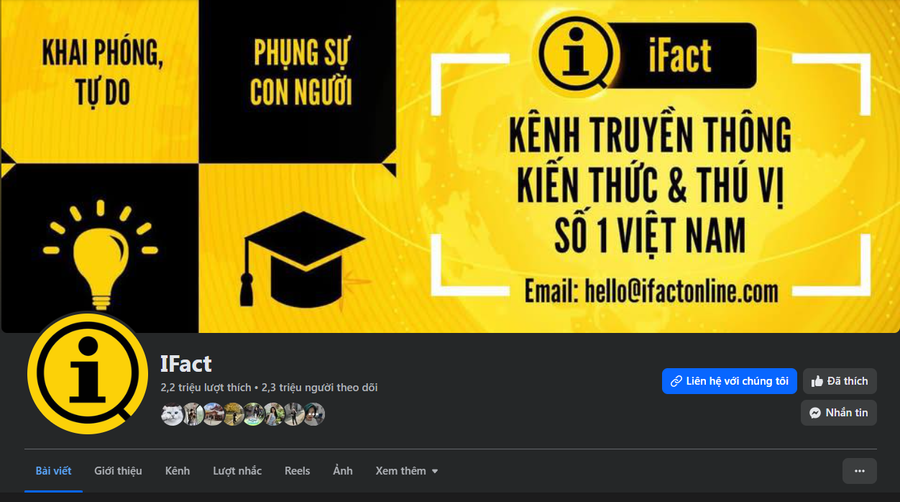 iFact tiếp cận đa dạng đối tượng với 2,3 triệu follows .