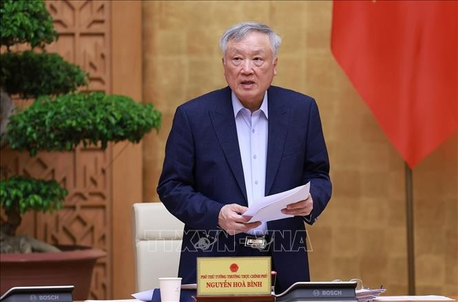 Phó Thủ tướng Thường trực Nguyễn Hoà Bình phát biểu. Ảnh: Dương Giang/ TTXVN. Phó Thủ tướng Thường trực Nguyễn Hoà Bình phát biểu. Ảnh: Dương Giang/ TTXVN.