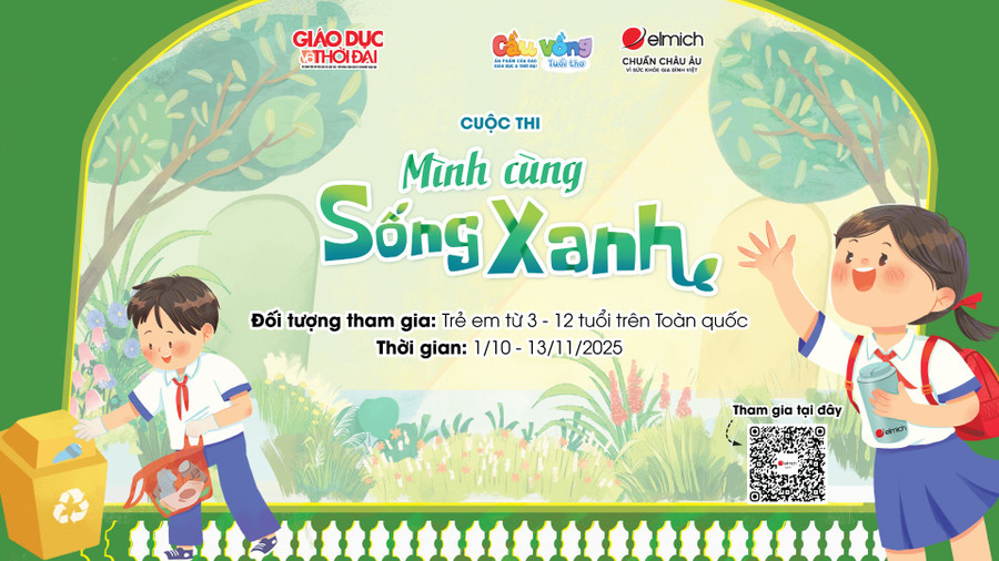 Báo Giáo dục và Thời đại, Ấn phẩm Cầu Vồng Tuổi thơ và Elmich Việt Nam phát động Cuộc thi “Mình Cùng Sống Xanh”.
