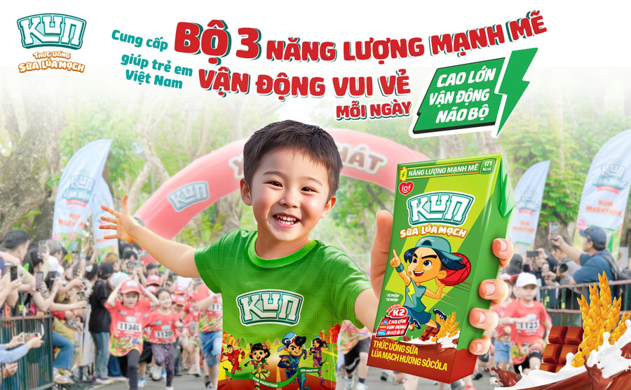 Kun Sữa Lúa Mạch tích hợp Bộ 3 Năng Lượng Mạnh Mẽ giúp trẻ phát triển chiều cao, hỗ trợ não bộ, tiếp năng lượng để trẻ luôn sẵn sàng vận động.