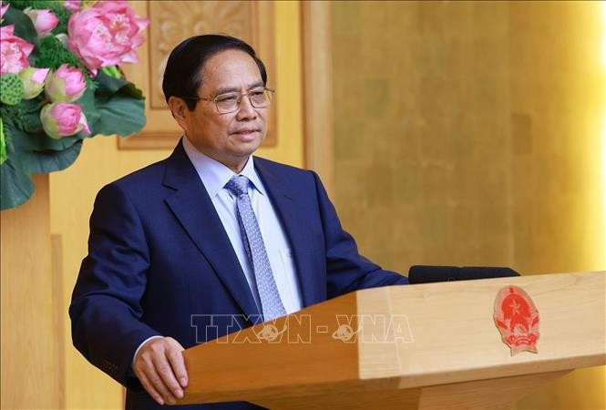 Thủ tướng Phạm Minh Chính phát biểu tại cuộc gặp đại diện các doanh nghiệp Hoa Kỳ đang đầu tư, kinh doanh tại Việt Nam. (Ảnh: Dương Giang/TTXVN) Thủ tướng Phạm Minh Chính phát biểu tại cuộc gặp đại diện các doanh nghiệp Hoa Kỳ đang đầu tư, kinh doanh tại Việt Nam. (Ảnh: Dương Giang/TTXVN)