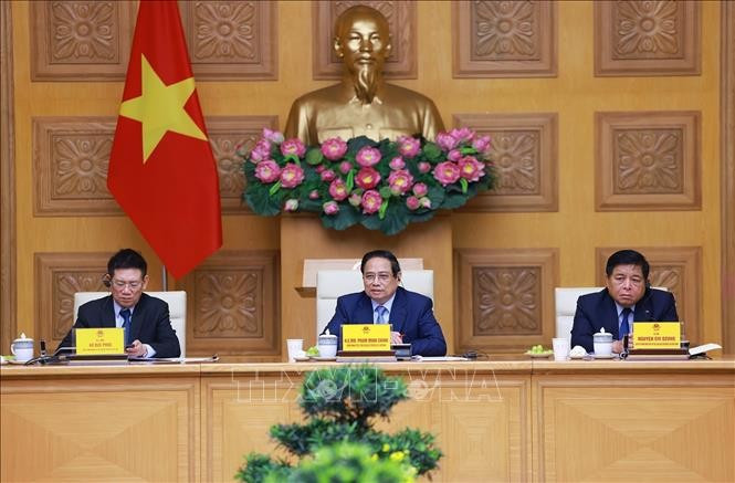 Thủ tướng Phạm Minh Chính gặp mặt các doanh nghiệp Hoa Kỳ đang đầu tư, kinh doanh tại Việt Nam. (Ảnh: Dương Giang/TTXVN) Thủ tướng Phạm Minh Chính gặp mặt các doanh nghiệp Hoa Kỳ đang đầu tư, kinh doanh tại Việt Nam. (Ảnh: Dương Giang/TTXVN)