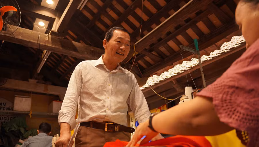 Tại mô hình “vừa học, vừa làm” do ông Khôi xây dựng. Ảnh: Nguyệt Minh