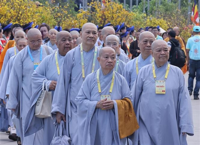 Các đại biểu dự khai mạc Đại lễ Phật đản Liên hợp quốc - Vesak 2025. Ảnh: Lâm Khánh – TTXVN.