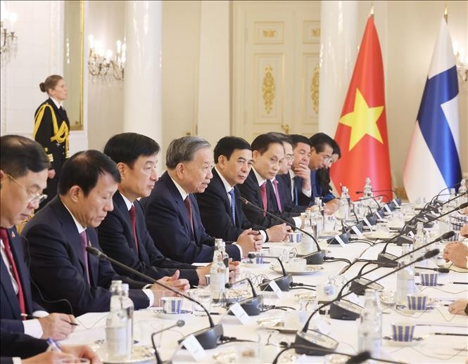 Tổng Bí thư Tô Lâm tại buổi hội đàm. Ảnh: Thống Nhất/TTXVN Tổng Bí thư Tô Lâm tại buổi hội đàm. Ảnh: Thống Nhất/TTXVN