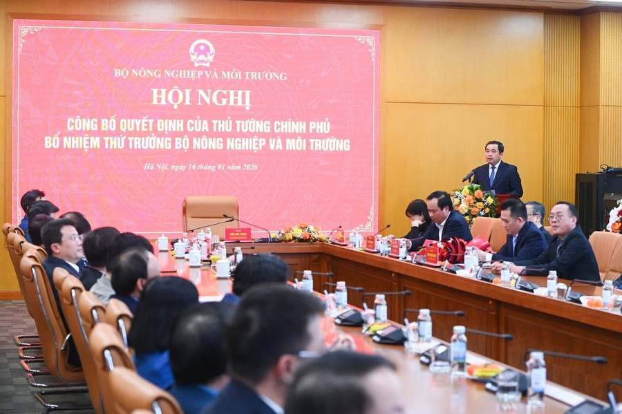 Bộ trưởng Trần Đức Thắng phát biểu. Ảnh: Tùng Đinh.