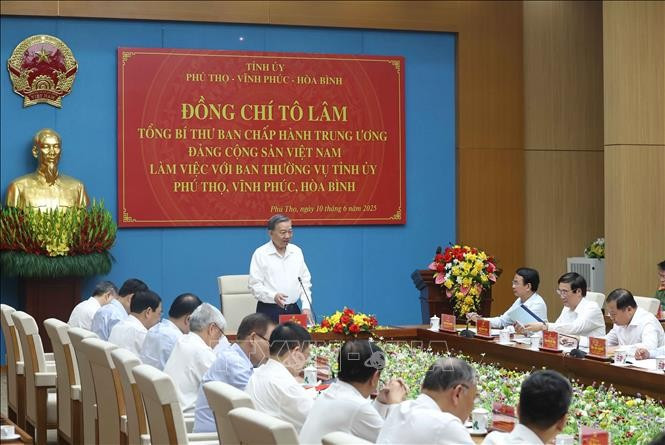 Tổng Bí thư Tô Lâm phát biểu chỉ đạo. (Ảnh: Thống Nhất/TTXVN) 6.jpg